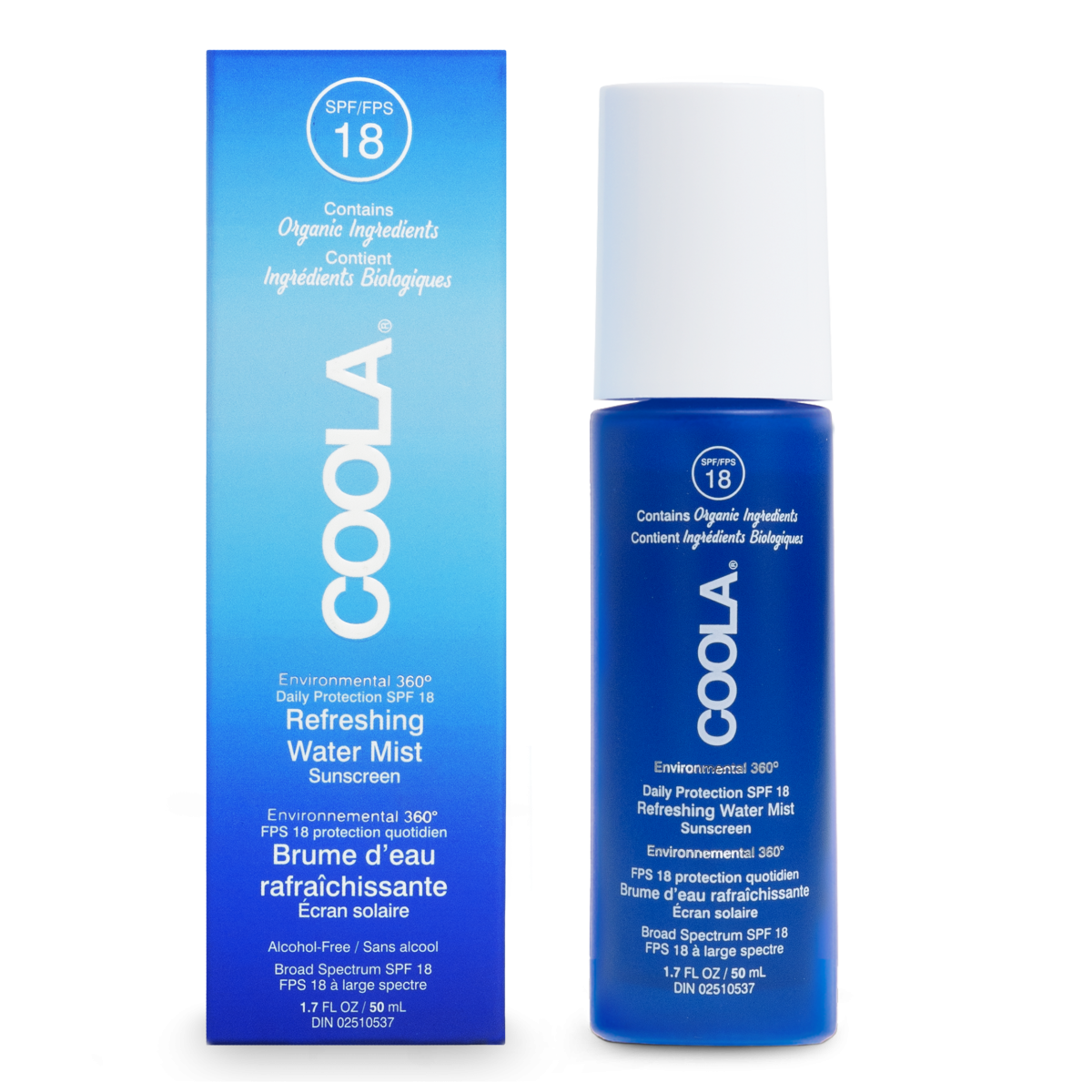 Spectre complet 360º - Brume d'eau solaire rafraîchissante - Visage FPS 18 - 50 ml